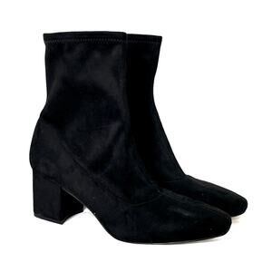 Ann Taylor Black Heeled Boots with Chunky Heel Size 9 EUC